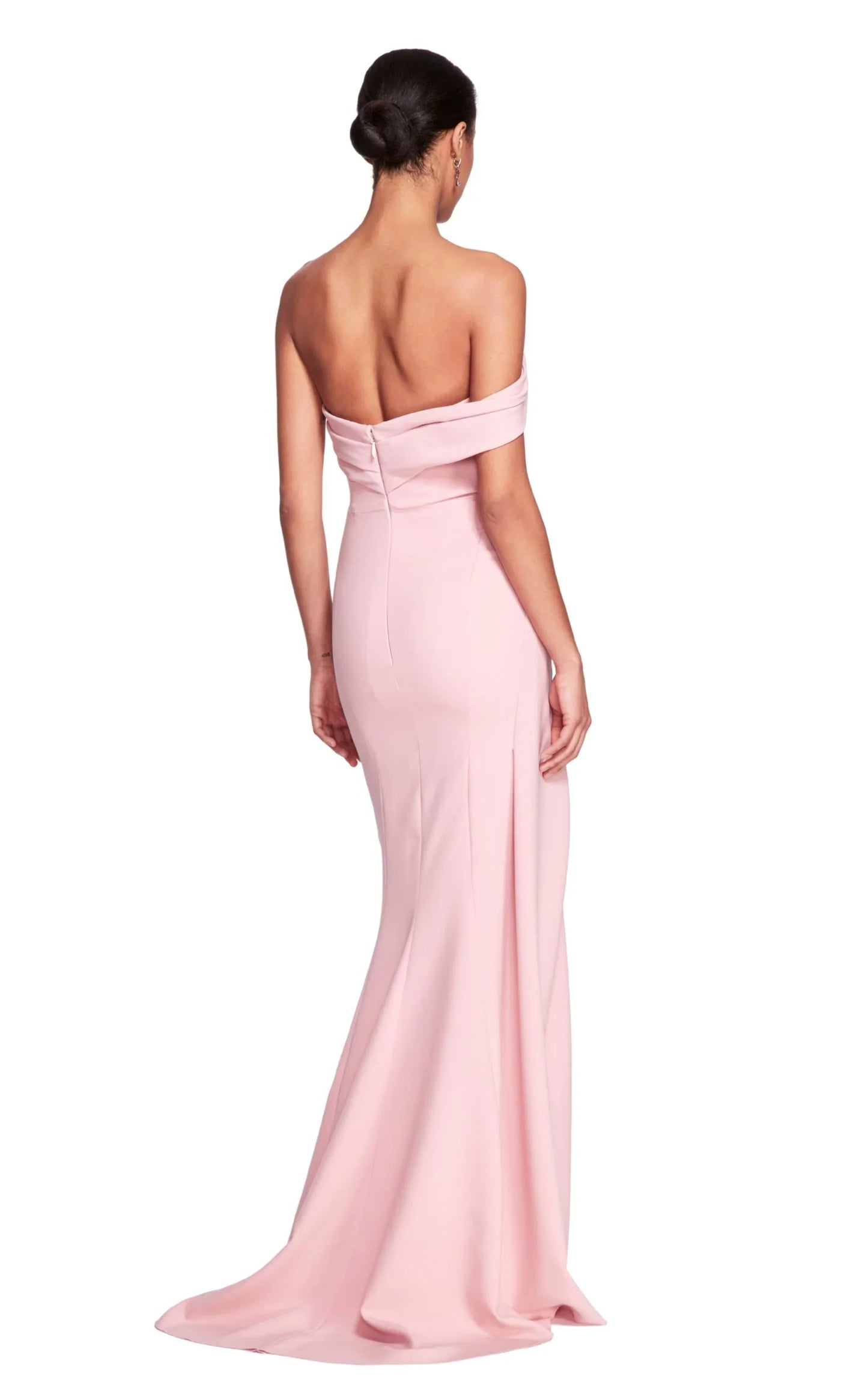 Rosy Stretch Crepe Gown