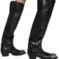 Opal Over The Knee Leather Boots-Boots-Gucci-IT 37-Black-Leather-Runway Catalog