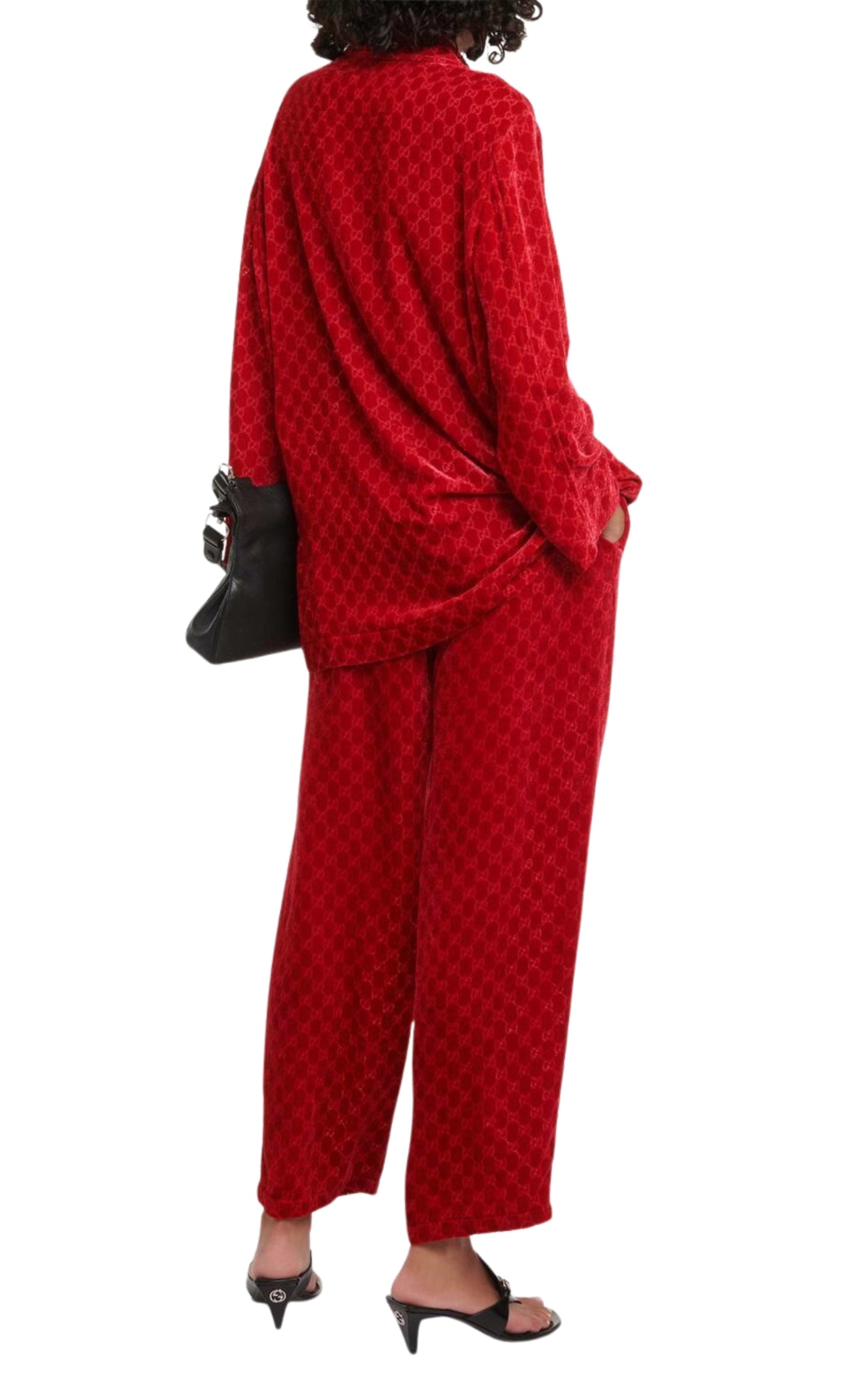 Red GG Embossed Devoré Velvet Shirt