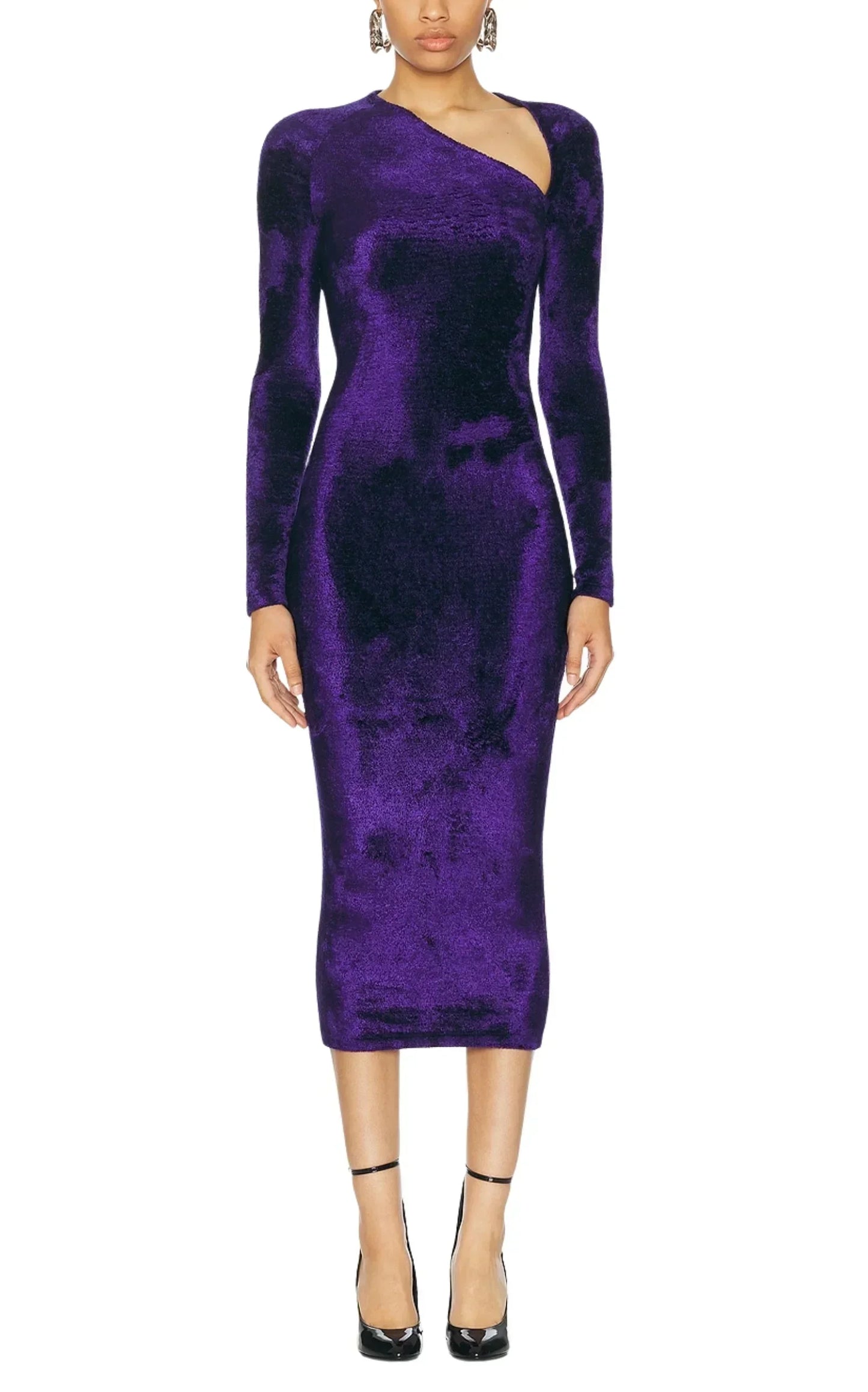 Alaïa Velvet Maxi Dress in Violet