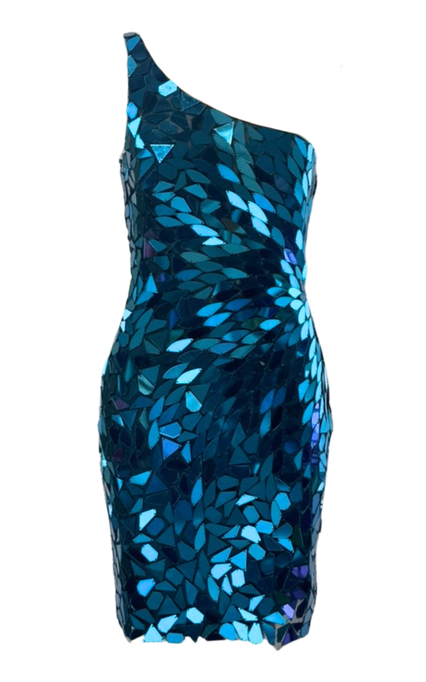 Shattered Mirror Blue Mini Dress
