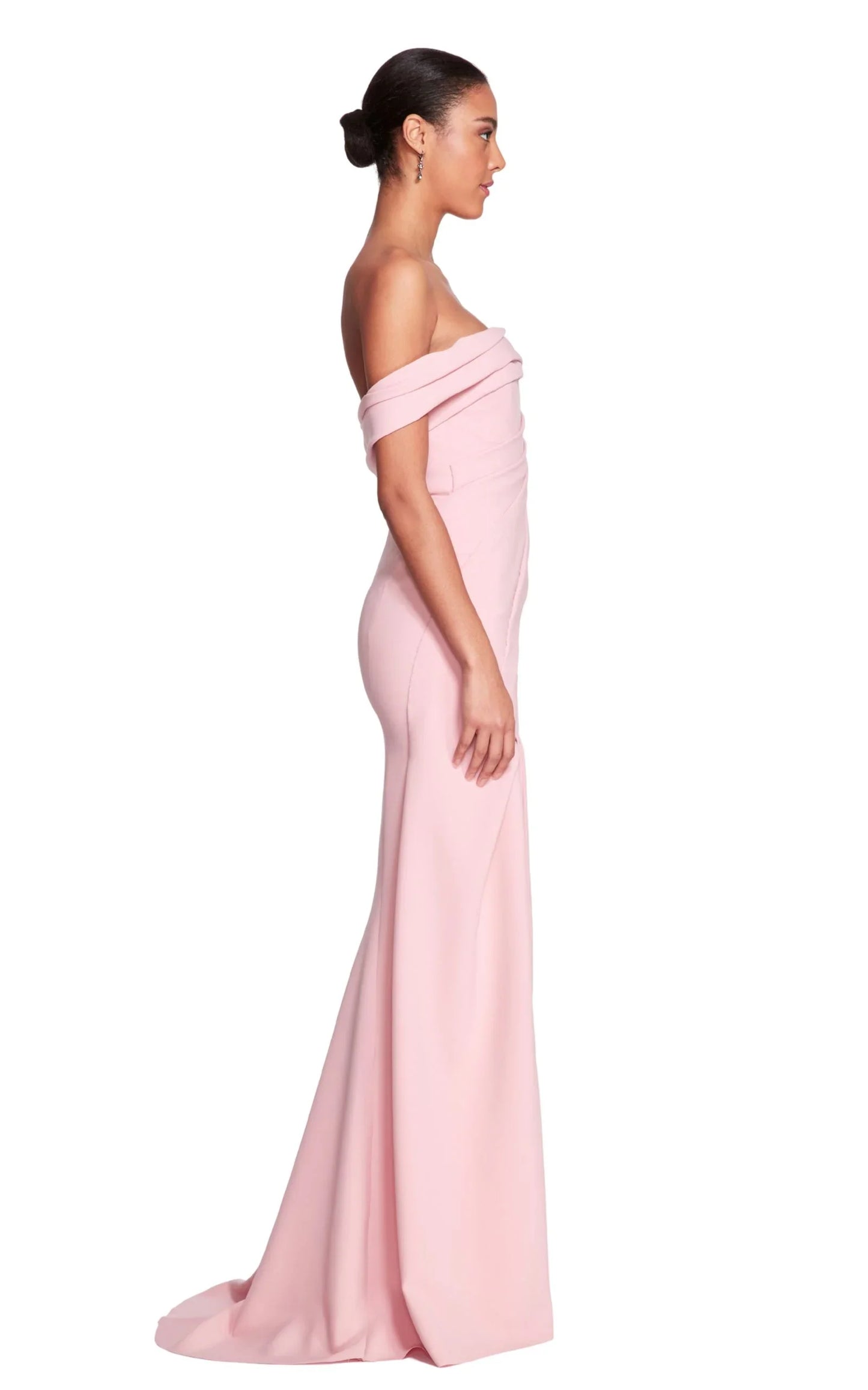 Rosy Stretch Crepe Gown