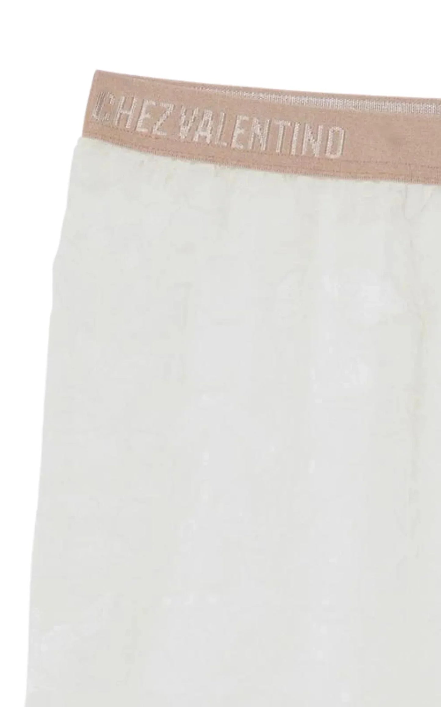 White 'Chez Valentino' Lace Tights