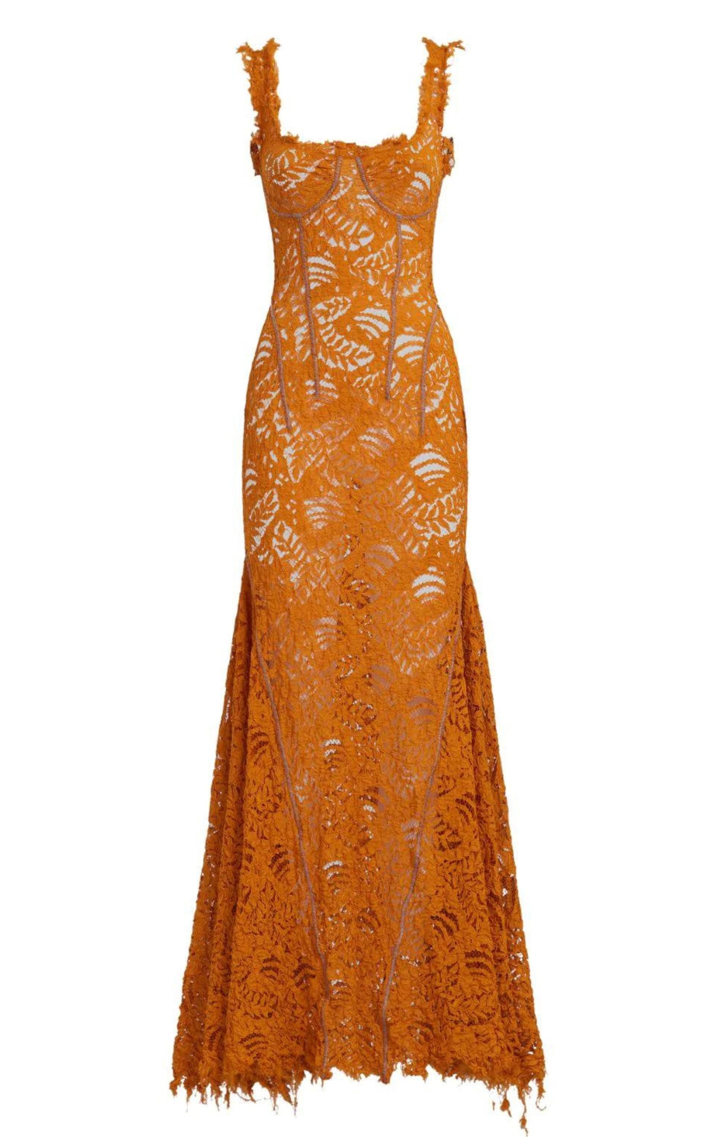 Lace Coreset Detail Maxi Dress