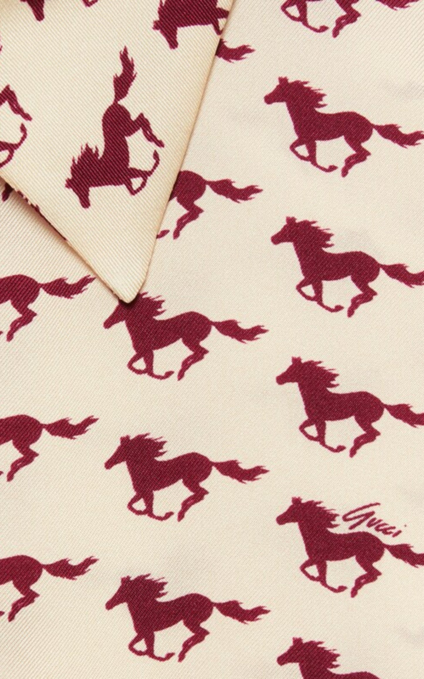 Diagonal Horses Print Silk Dress