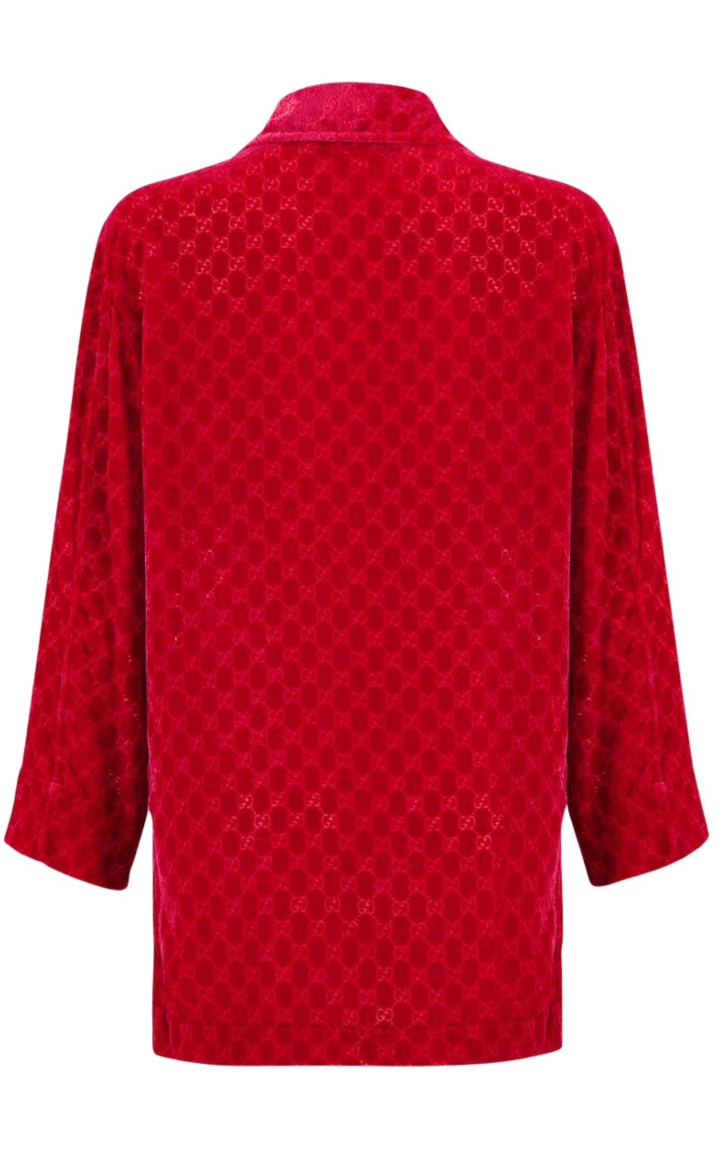 Red GG Embossed Devoré Velvet Shirt