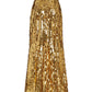 Sequined Strapless Gown Dress-Maxi Dresses-Carolina Herrera-US 8-Gold-Polyester-Runway Catalog