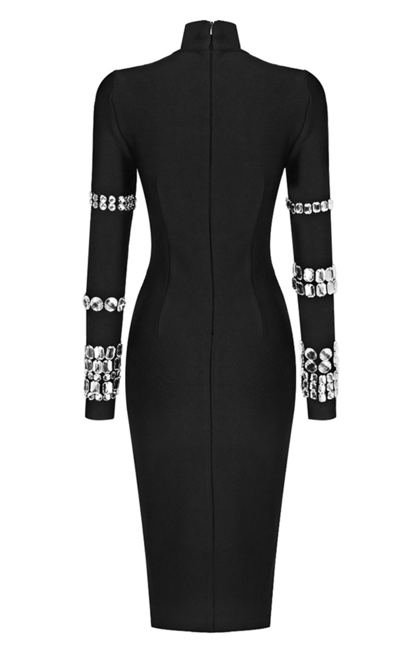 x Kim Kardashian Embellished Stretch-knit Midi Dress