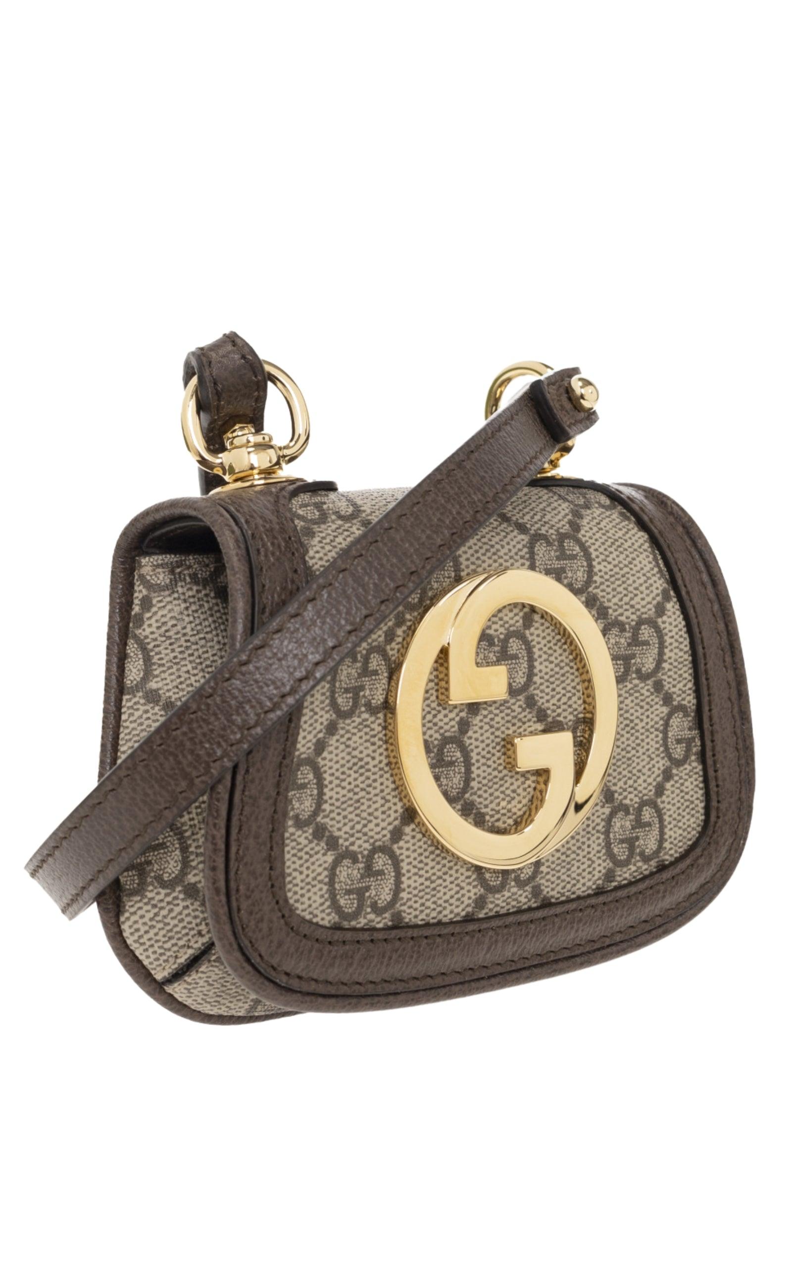 Blondie GG Supreme Cardholder Mini Bag-Crossbody Bags-Gucci-Brown-Canvas-Runway Catalog