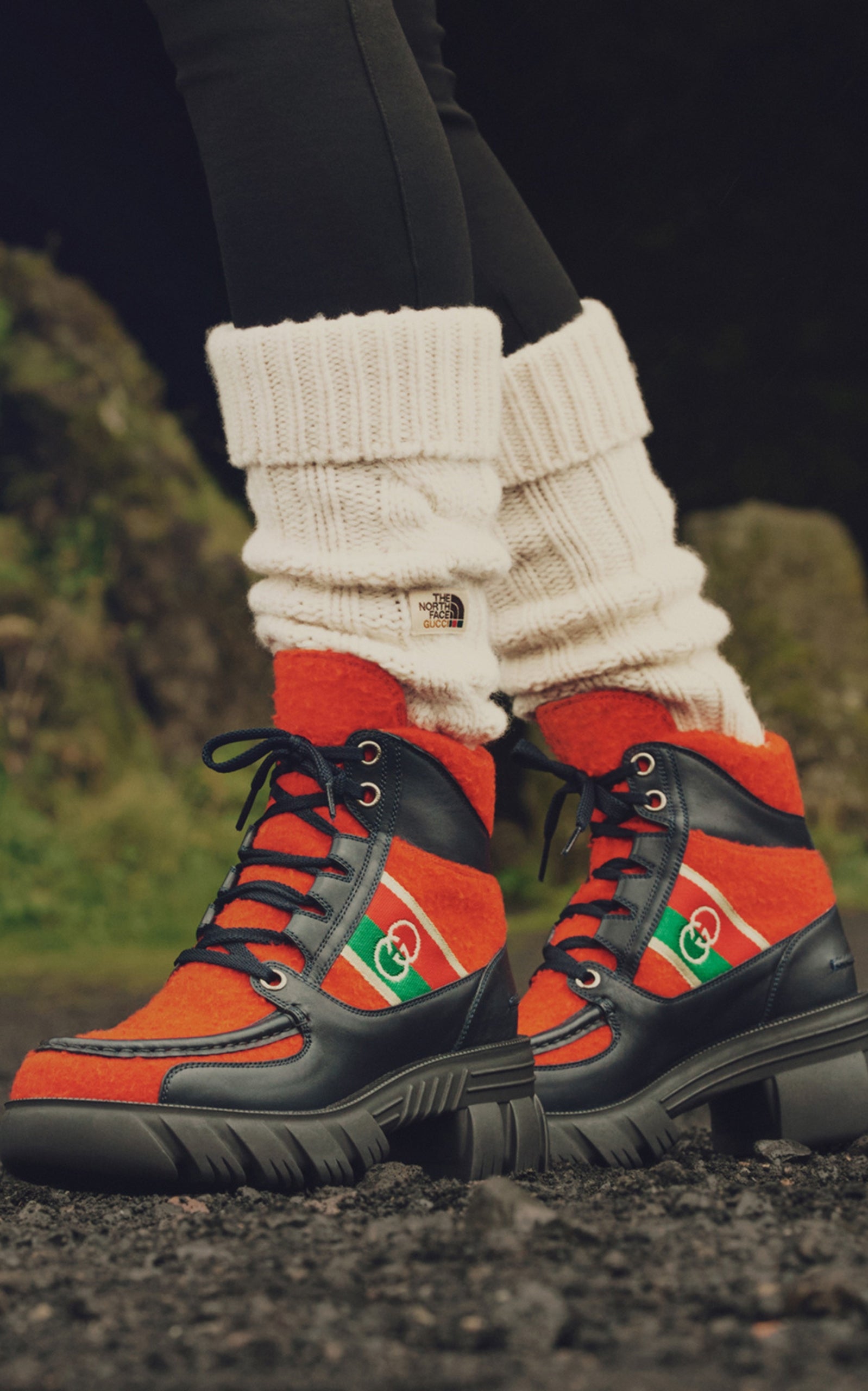 Gucci x North Face Red Romance Ankle High Casual Boots