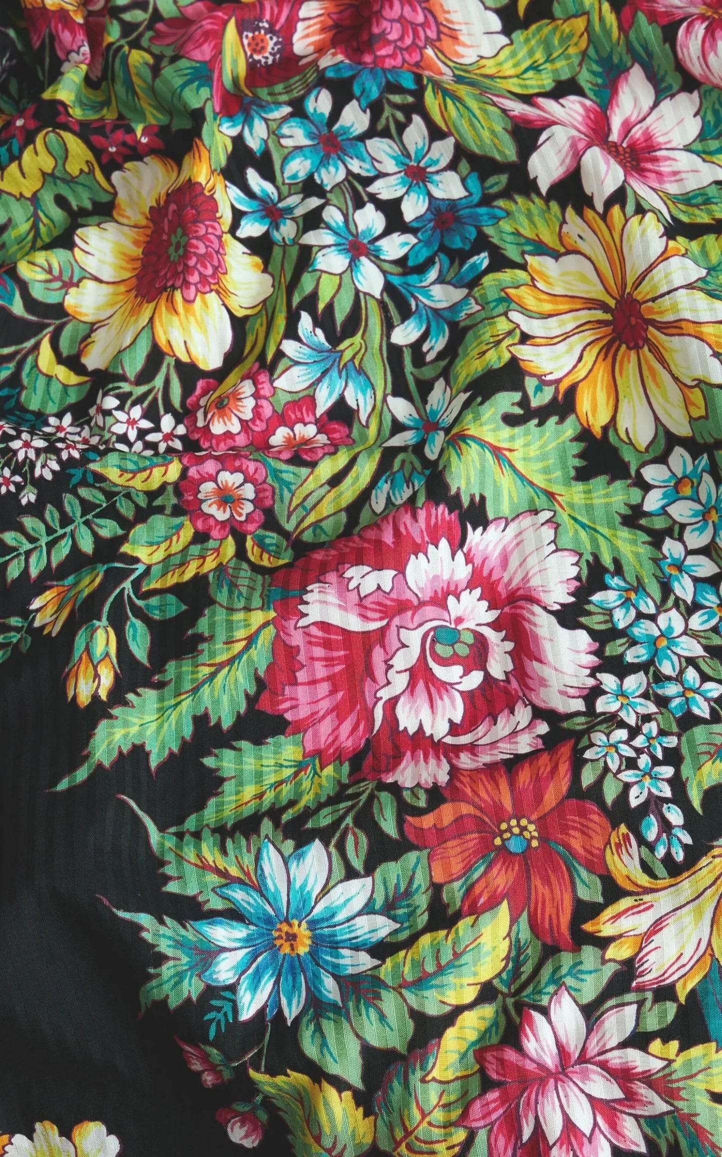 Floral Print Cotton Midi Skirt