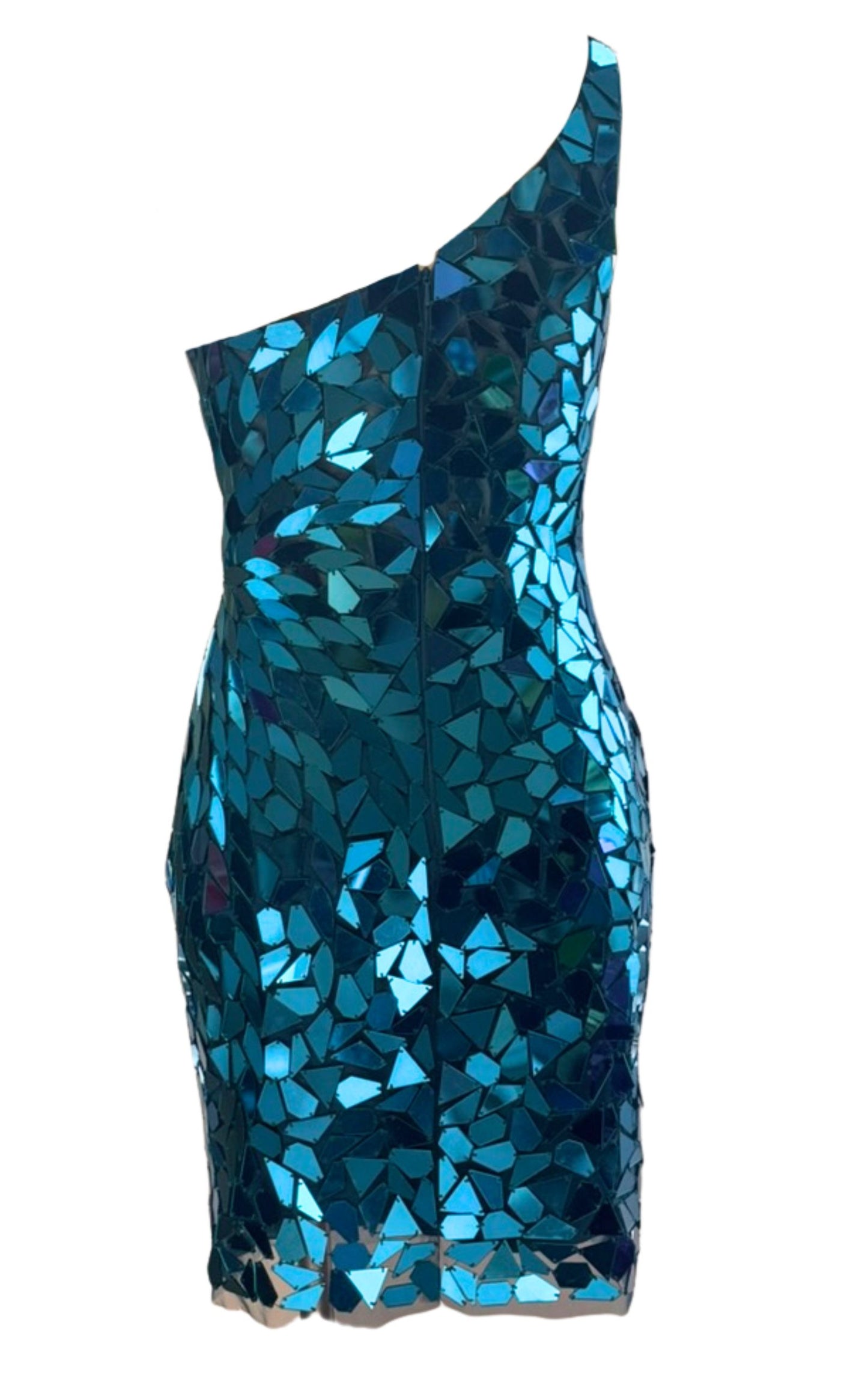 Shattered Mirror Blue Mini Dress