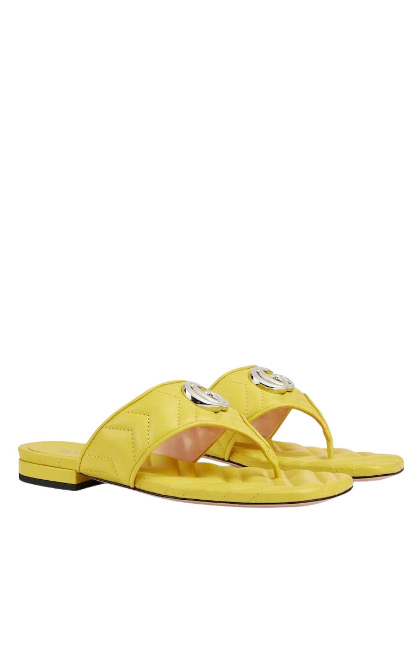 Double G Yellow Leather Sandals