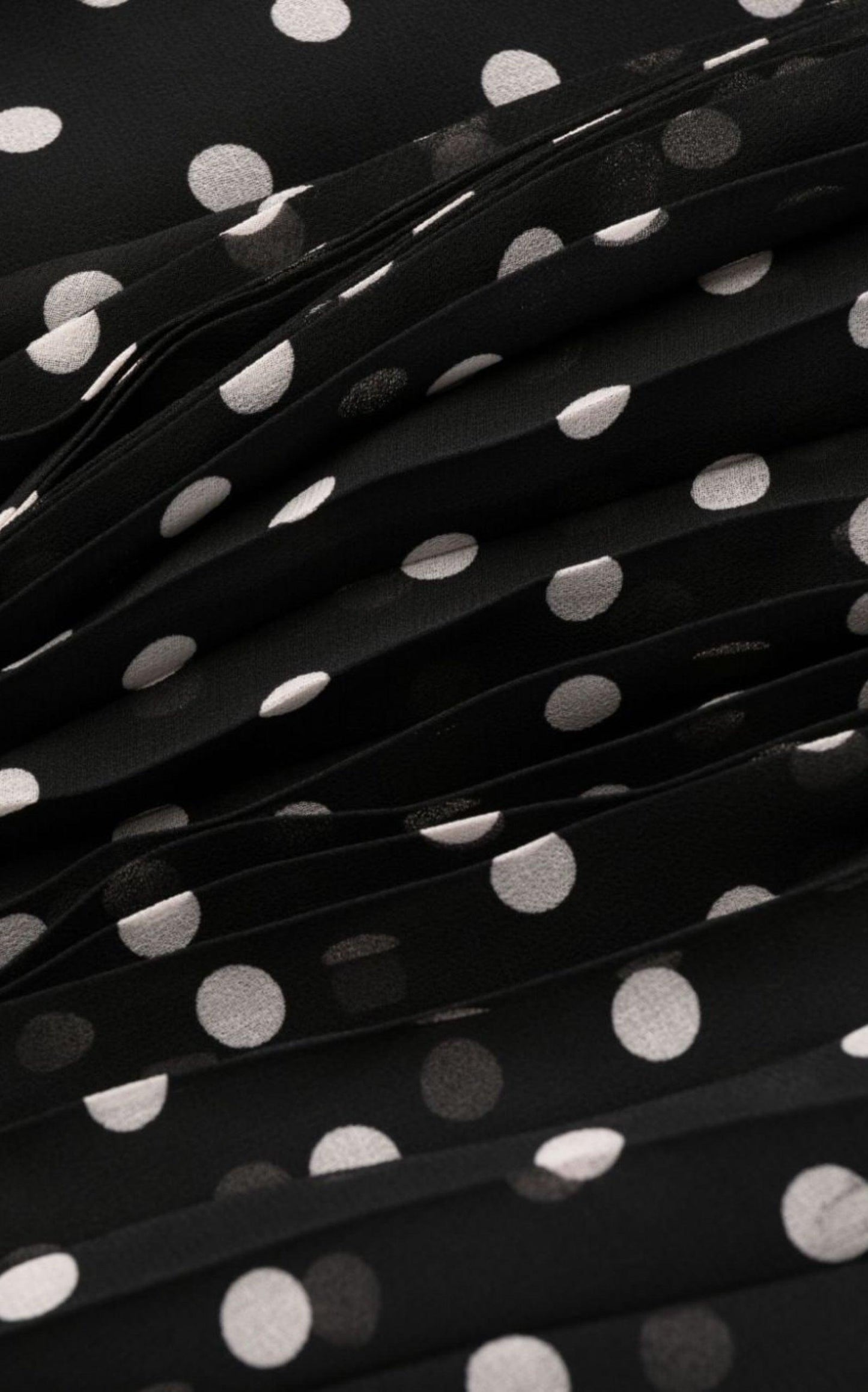 Polka Dot-print Pleated Dress-Mini Dresses-Zimmermann-1 / M-Black-Polyester-Runway Catalog
