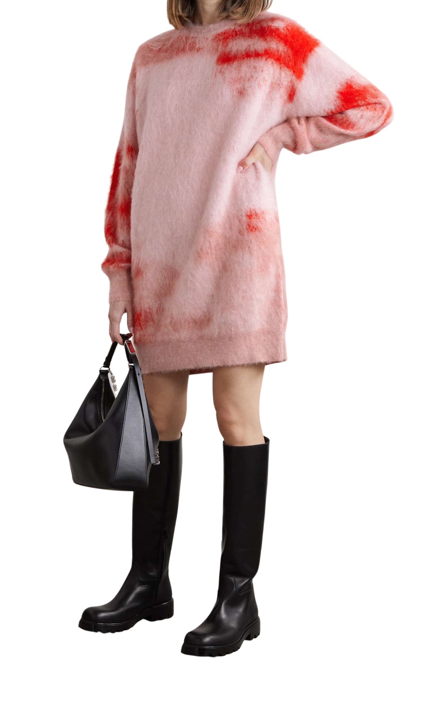 Chito Brushed Jacquard-Knit Mini Dress