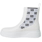 Gucci GG Supreme Panelled Chelsea Boots-Boots-Gucci-IT 37-White-Leather-Runway Catalog