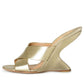  Salvatore FerragamoAlcamo Gold Leather Wedges Sandals - Runway Catalog