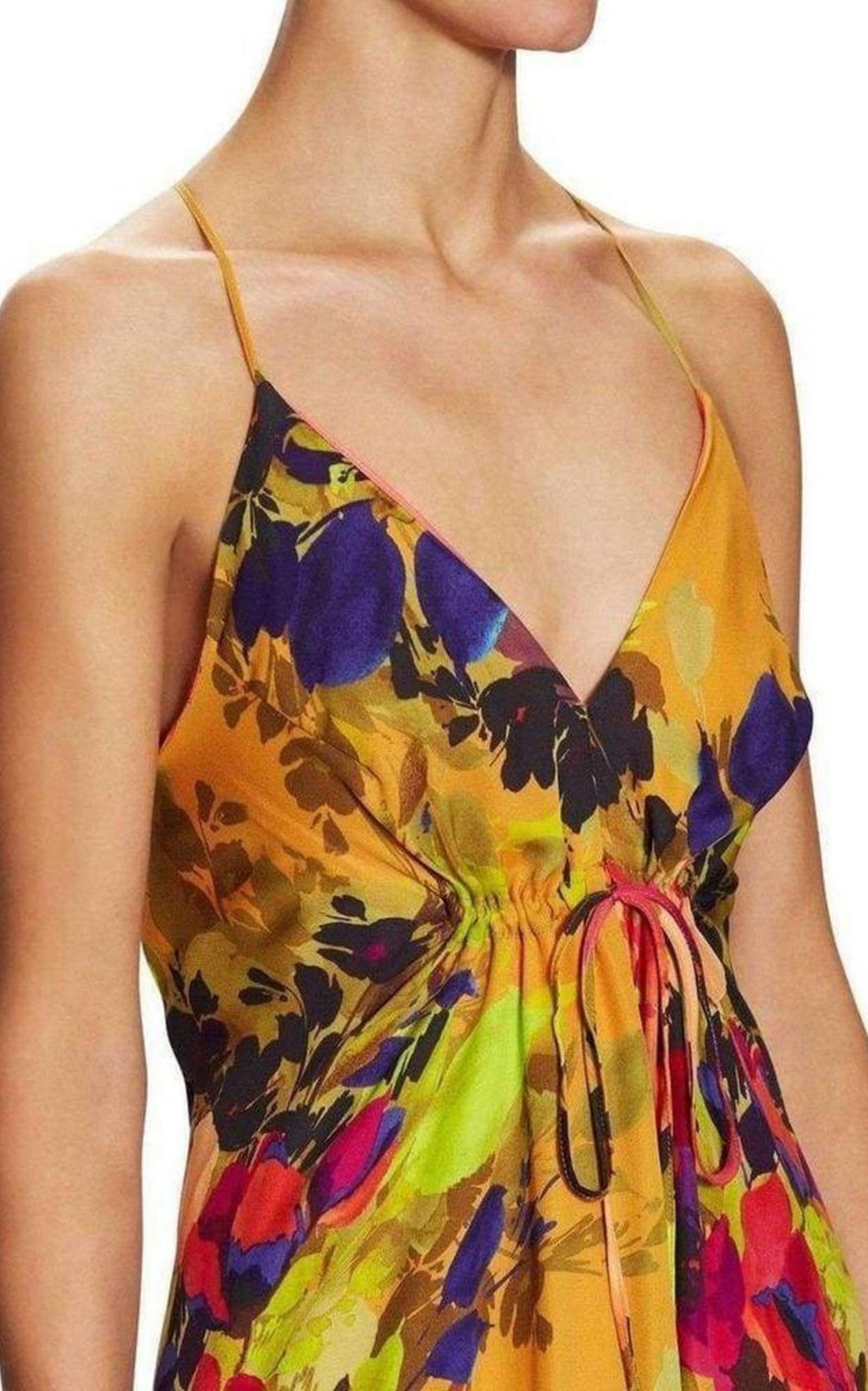  Nicole MillerAngelina Botanic Silk Maxi Dress - Runway Catalog