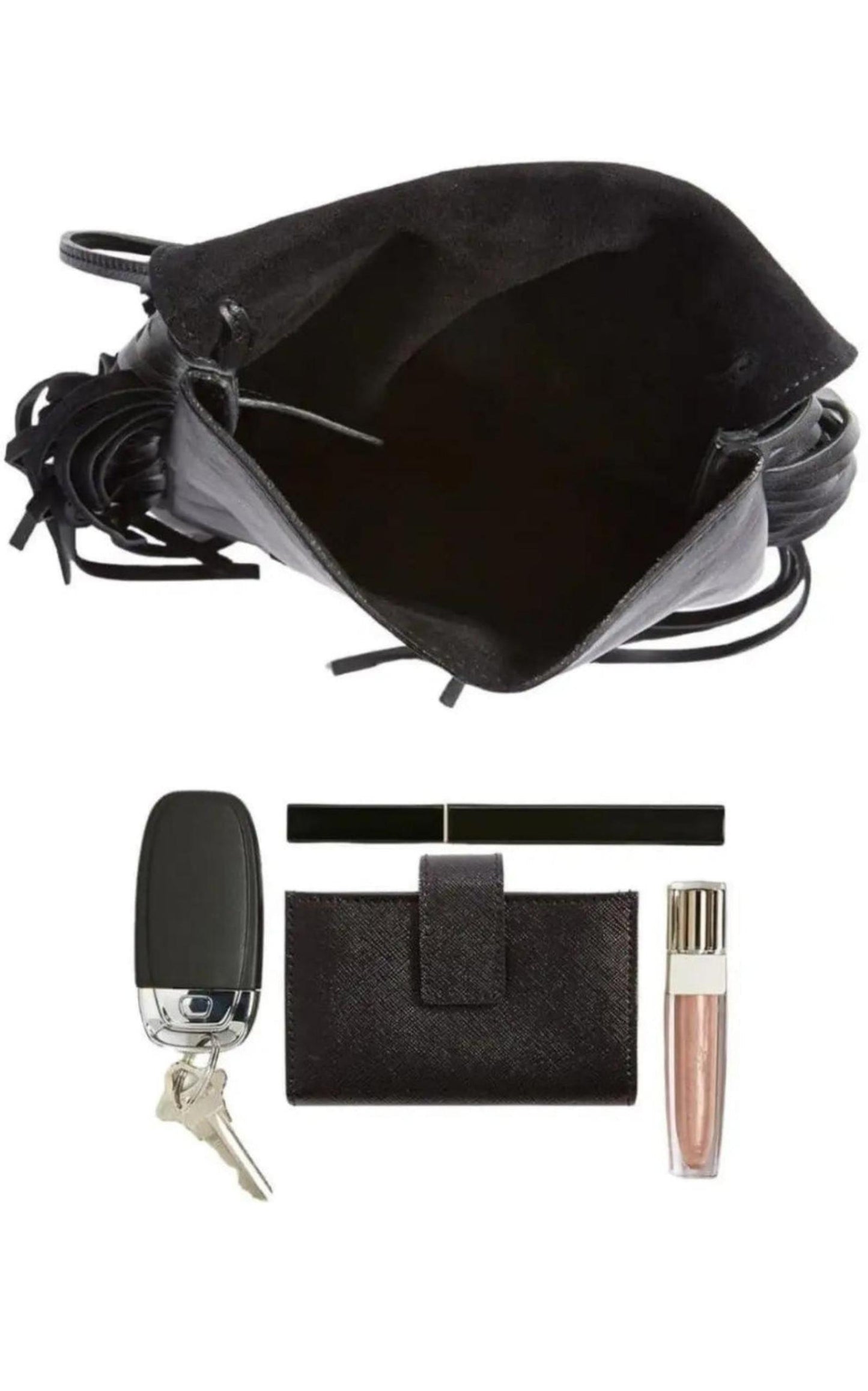  Saint LaurentAnita Fringe Leather Crossbody Bag - Runway Catalog