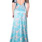  Sophie ThealletAzur Blue Coral Silk Gown - Runway Catalog