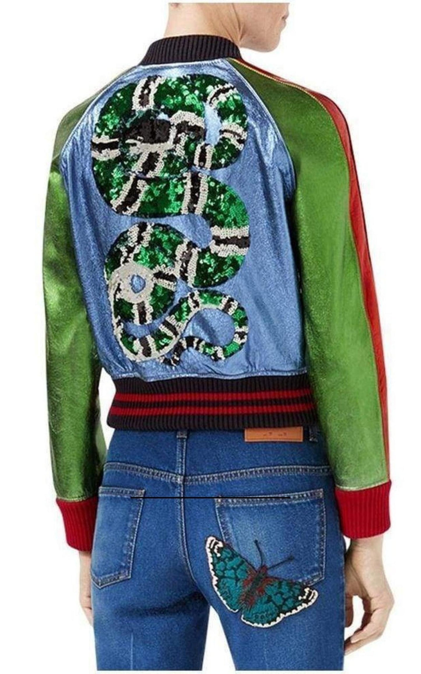  GucciBee & Butterfly Patches Jeans - Runway Catalog