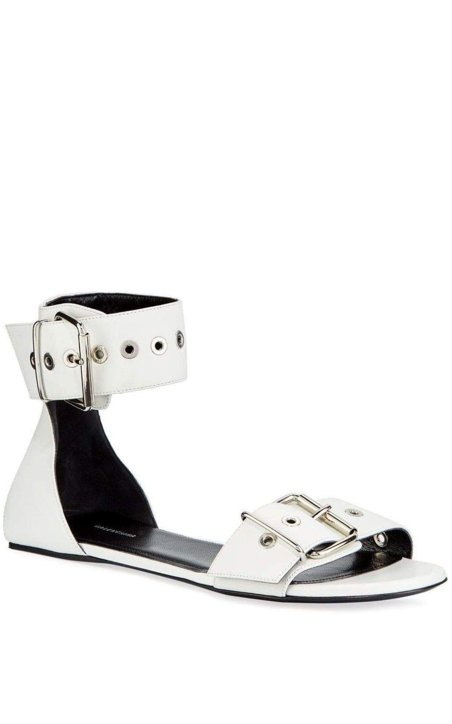  BalenciagaBelt Flat Ankle Strap Sandal - Runway Catalog