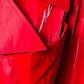  MuglerBelted Glossy Red Trench Coat - Runway Catalog