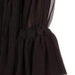  Dries Van NotenBlack Beaded Ruffle Silk Chiffon Dress - Runway Catalog
