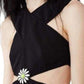  Christopher KaneBlack Daisy Cut-Away V-Neck Dress - Runway Catalog