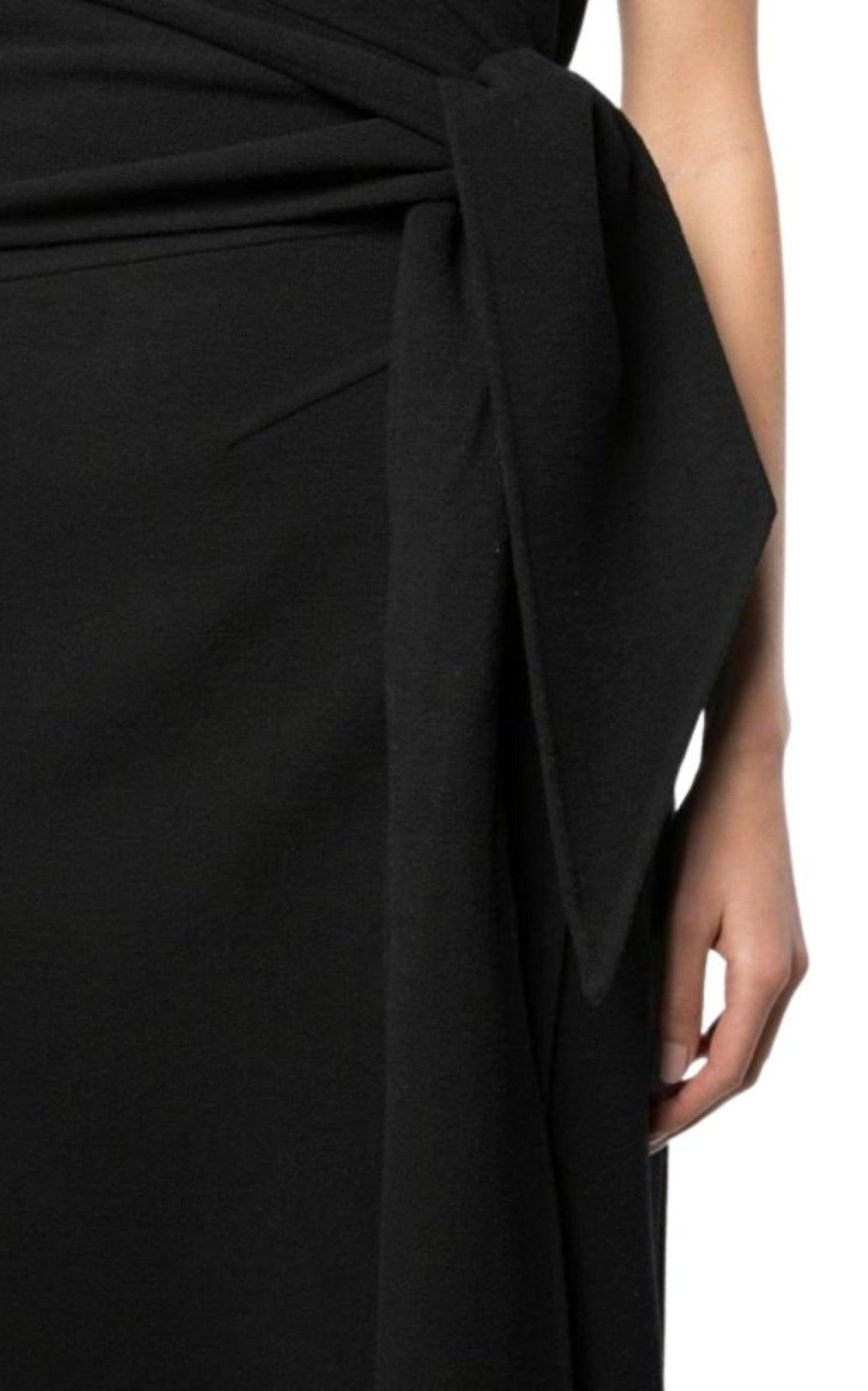 Black Front Slit Cocktail Dress