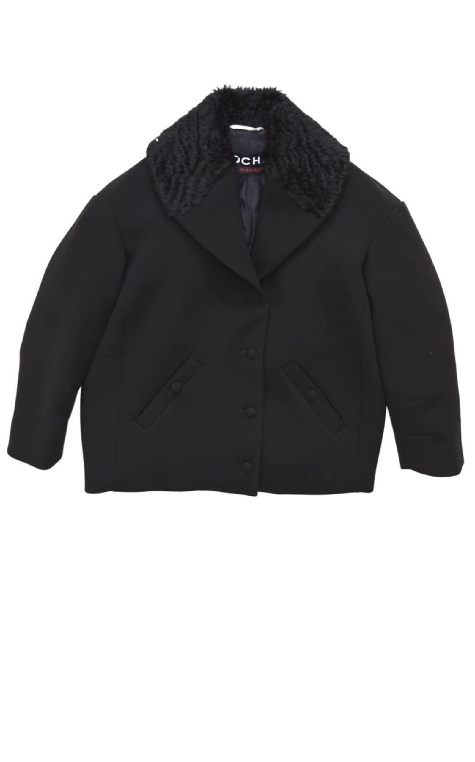  RochasBlack Fur Astrakan Collar Jacket - Runway Catalog
