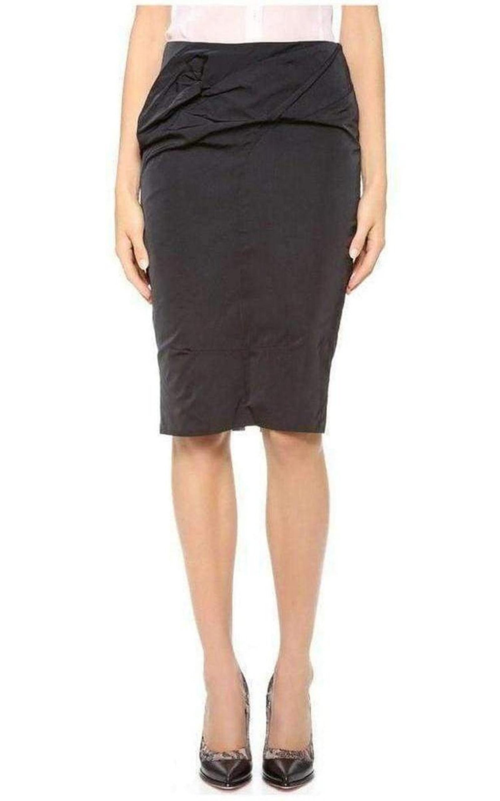  Nina RicciBlack Lace Lined Pencil Skirt - Runway Catalog