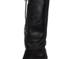  GucciBlack Leather Mid-heel Boot - Runway Catalog