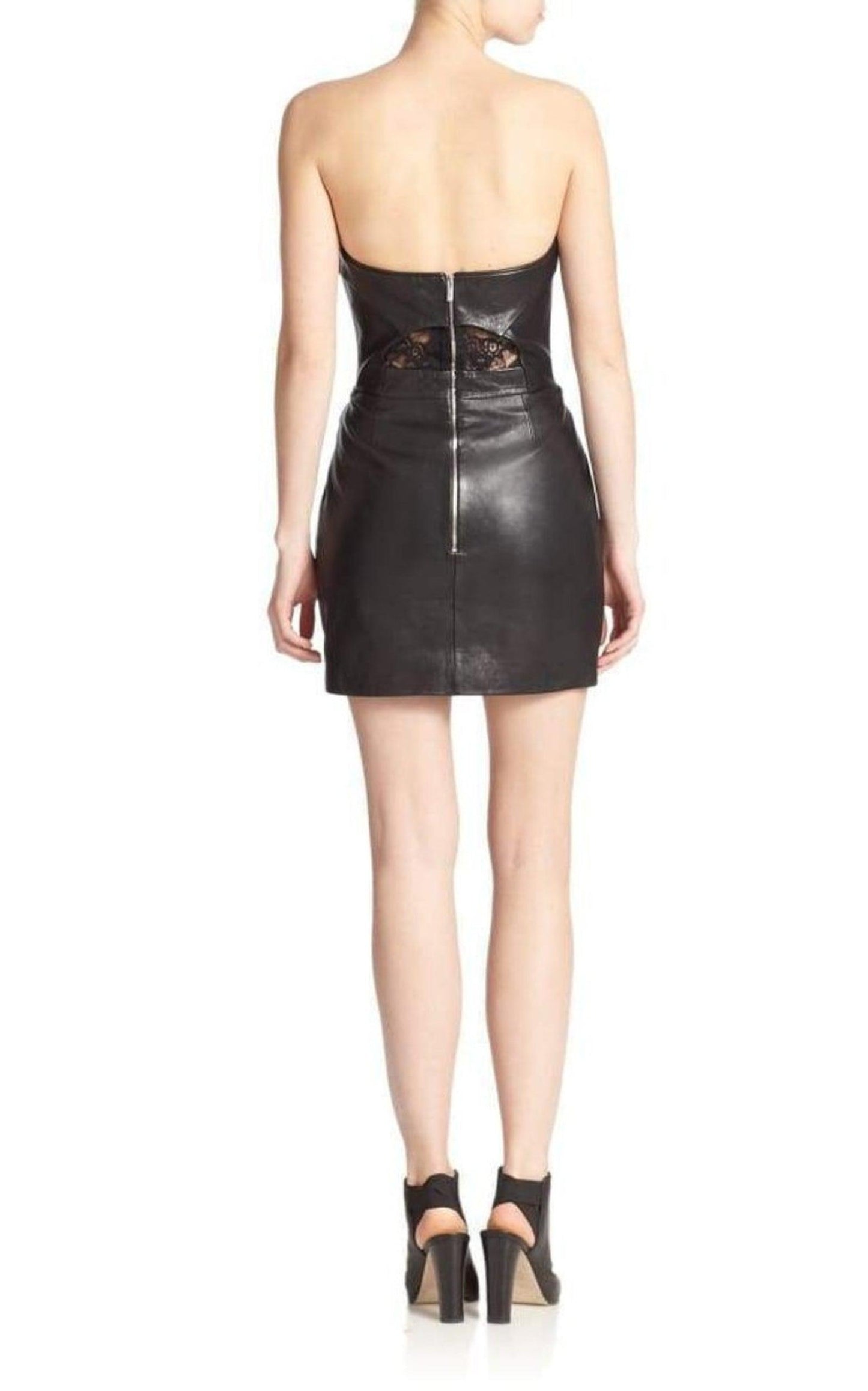  The KooplesBlack Leather Strapless Dress - Runway Catalog
