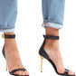  BalmainBlack Leather Uma Sandals - Runway Catalog