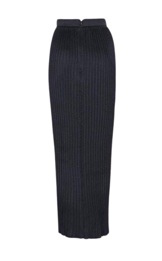  BalmainBlack Pleated Maxi Skirt - Runway Catalog