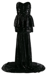  The AtticoBlack Sequinned Gown With Cape - Runway Catalog