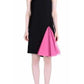  Christopher KaneBlack Strappy Dress With Neon Pink Godets - Runway Catalog