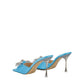  MACH & MACHBlue Double Bow Square Toe Mules - Runway Catalog