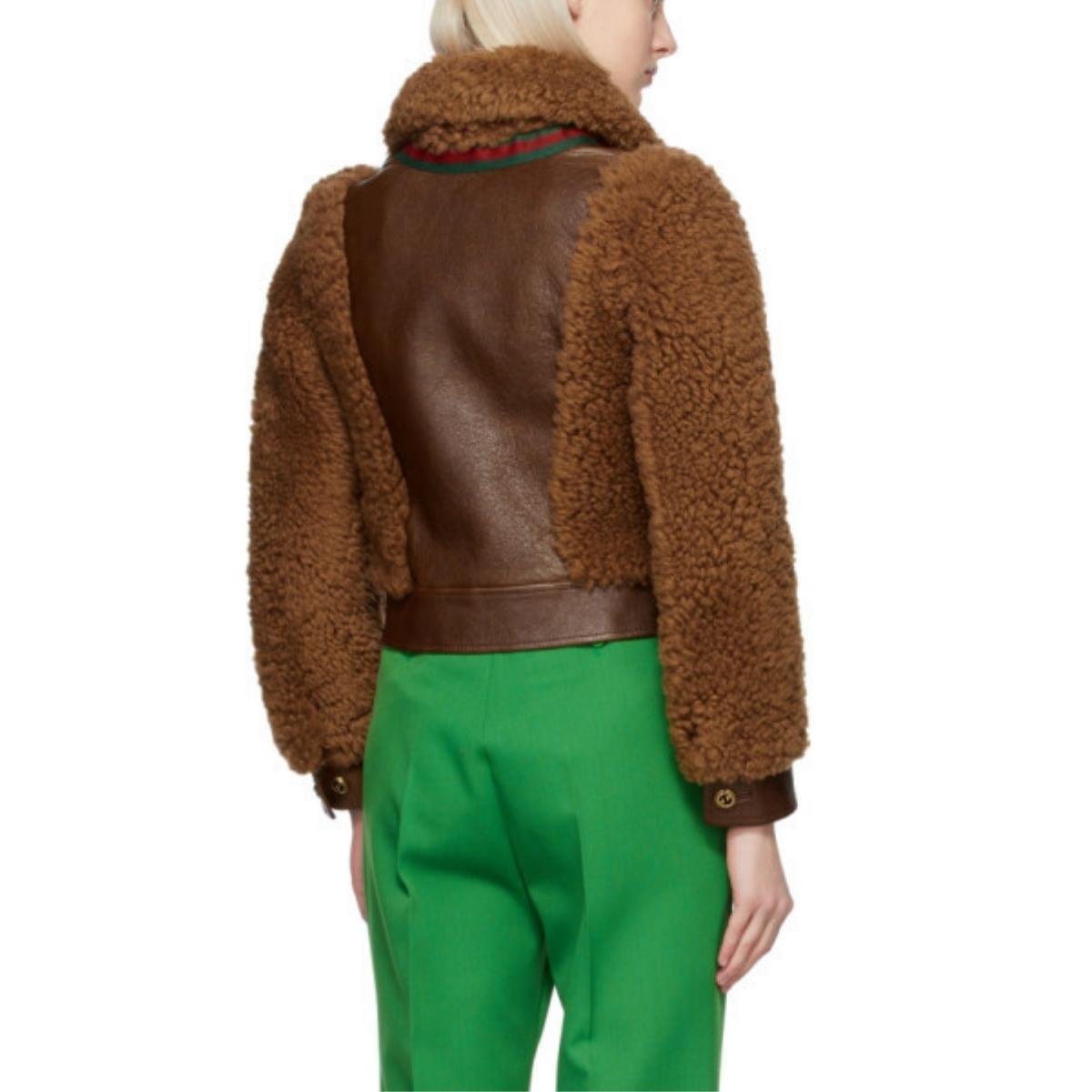 Brown Curly Shearling Jacket
