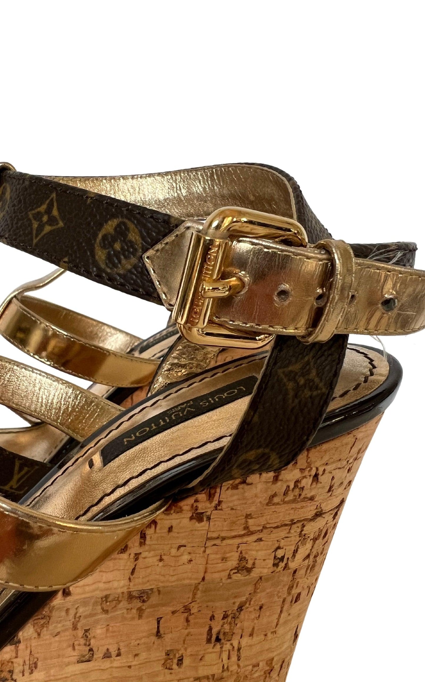 Pre-owned Louis Vuitton Multicolor Monogram Wedge Sandals