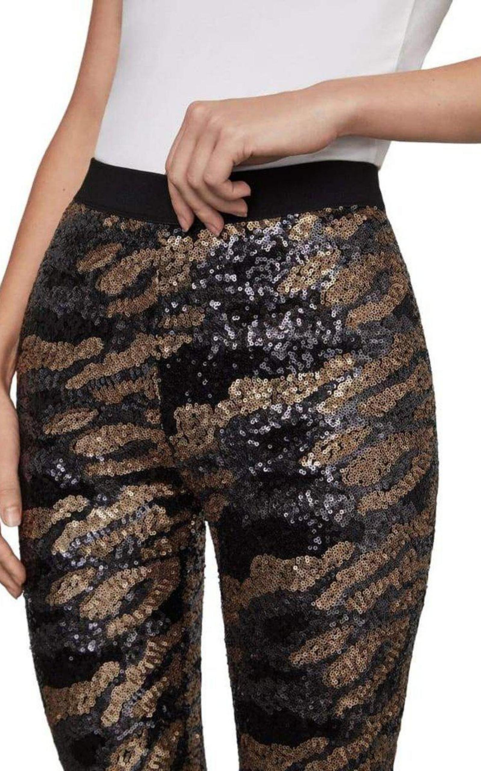 Ladies Butterfly Embellished Diamante Sequin 3/4 Legging Womens Stretch  Pants | eBay