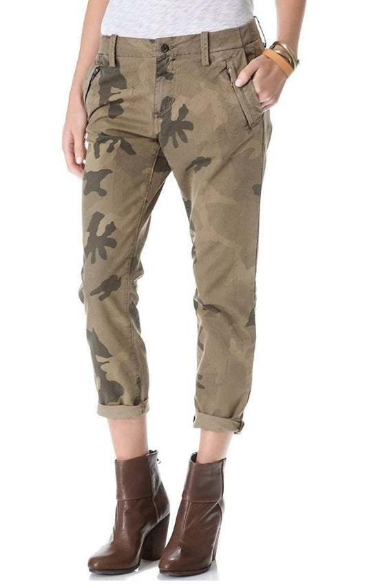 Camo Straight Leg Ankle Trousers