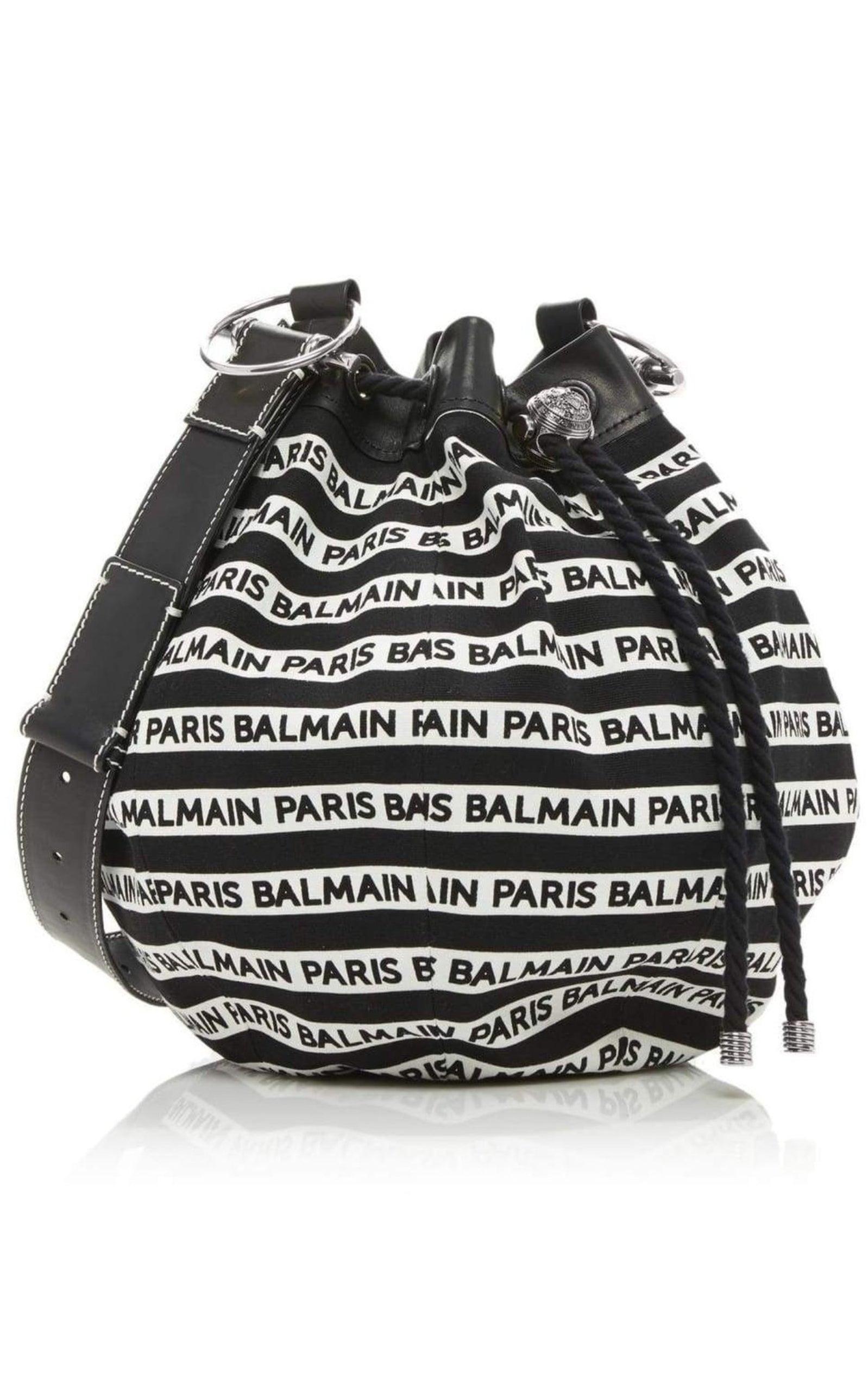  BalmainCanvas Bucket Large Bag - Runway Catalog