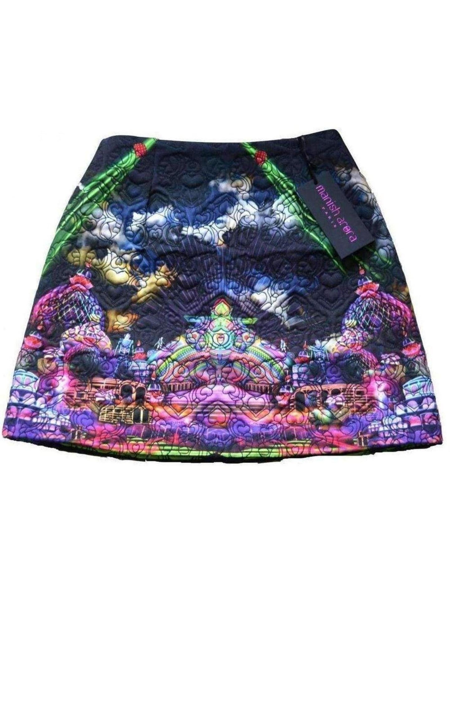  Manish AroraCloud Print Quilted Cotton Mini Skirt - Runway Catalog