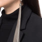  Alessandra RichCrystal-Heart Tassel Earrings - Runway Catalog