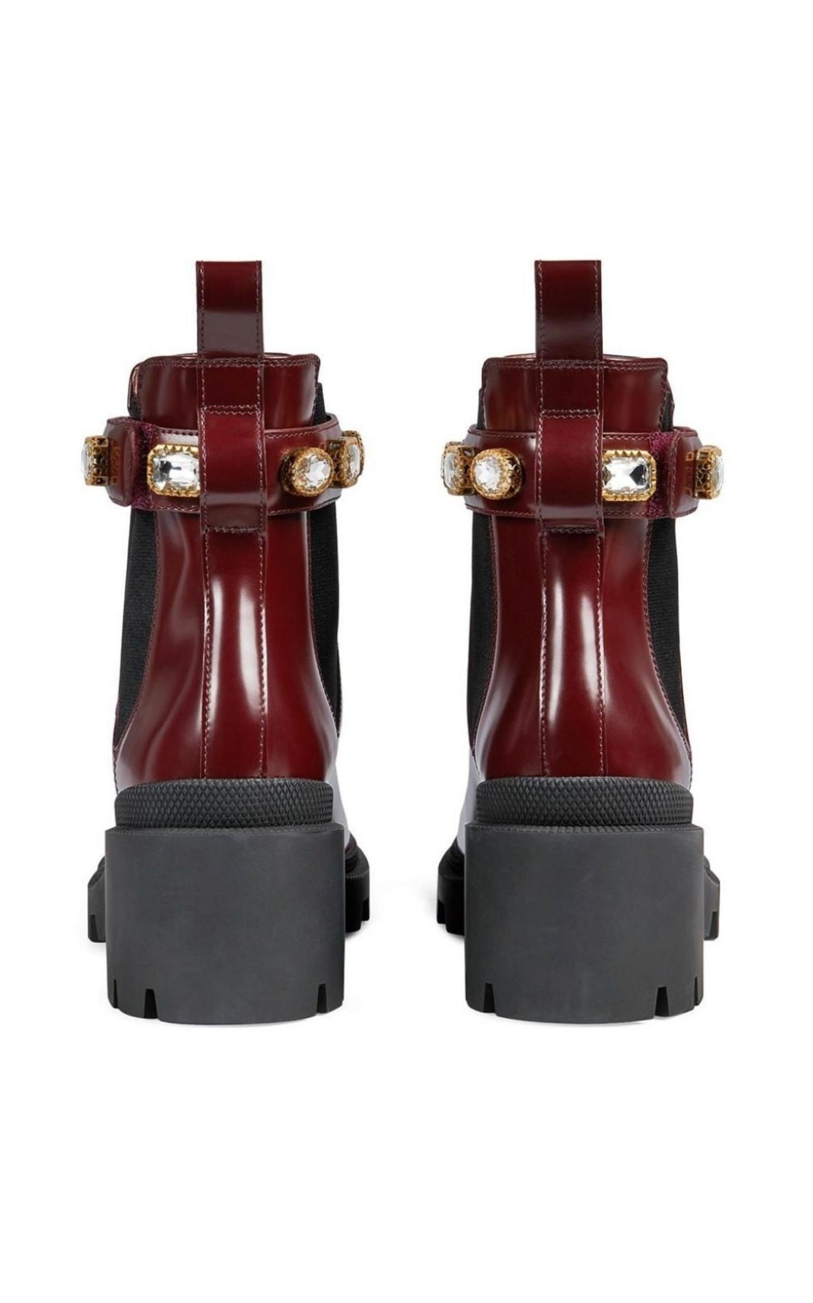  GucciCrystal-embellished Ankle Leather Boots - Runway Catalog