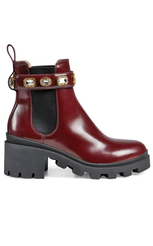  GucciCrystal-embellished Ankle Leather Boots - Runway Catalog