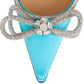  MACH & MACH110 Turquoise Crystal-embellished Satin Pumps - Runway Catalog