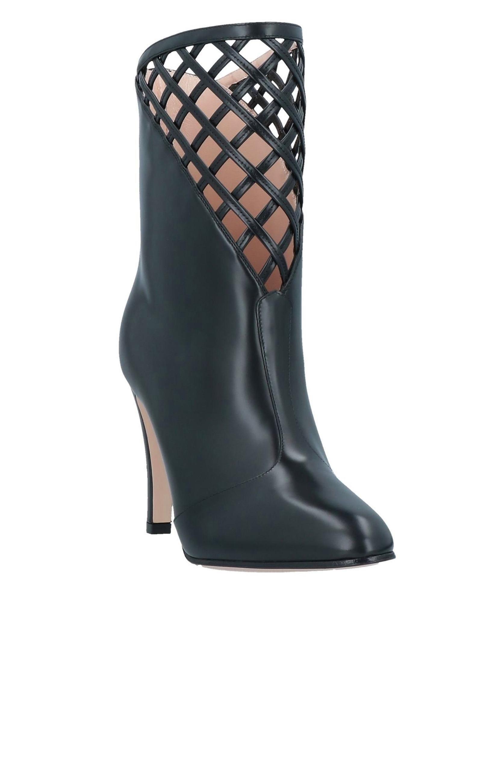 Gucci Cutout Leather Ankle Boots | Runway Catalog